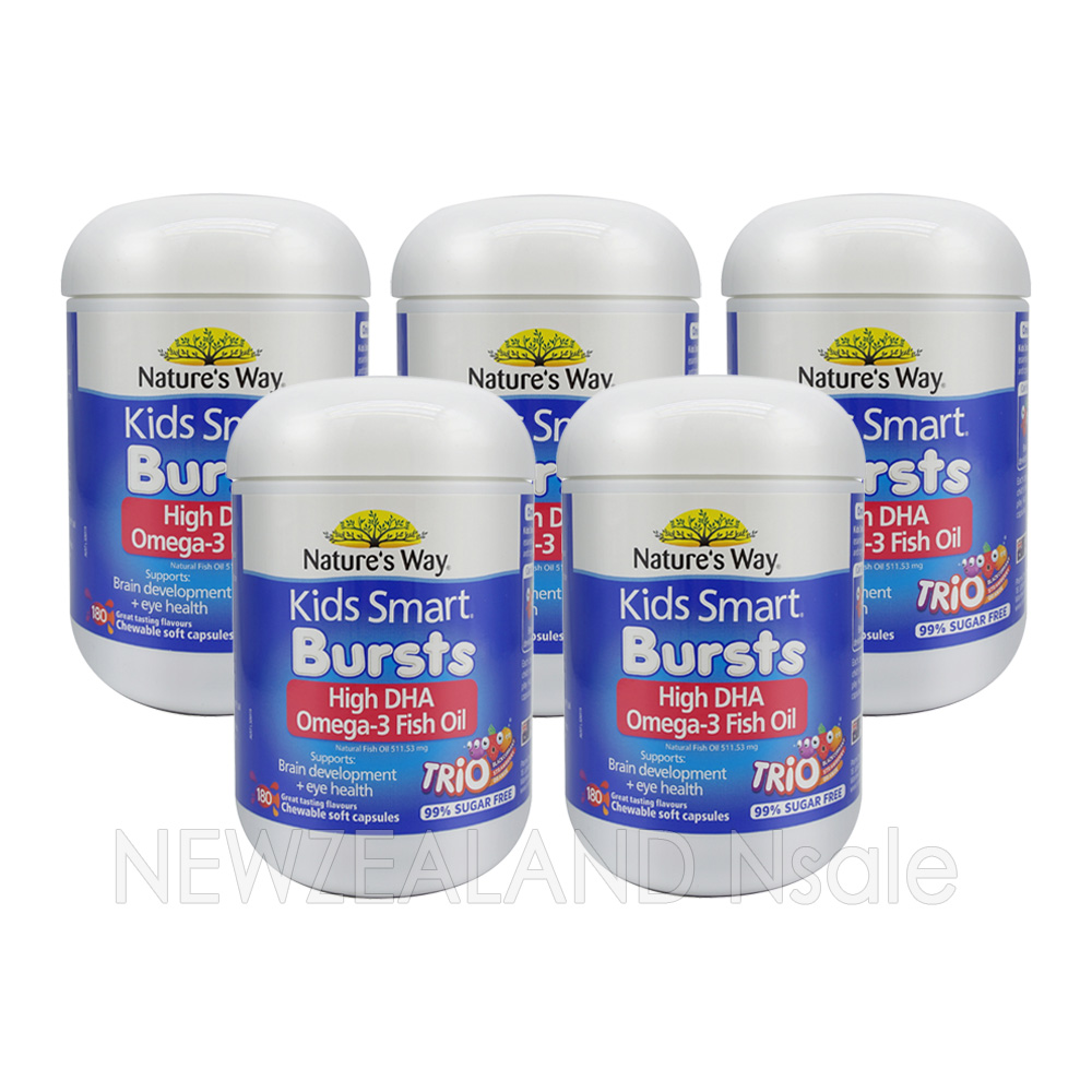 (오더베이스) 네이쳐스웨이 키즈 스마트 오메가3 피쉬오일 트리오 180캡슐 5통