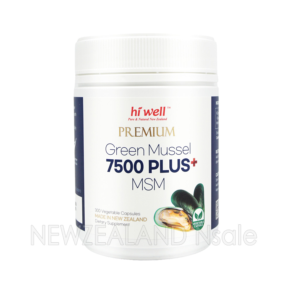 [20% 할인행사] 하이웰 프리미엄 초록입홍합 7500mg 플러스 MSM 300베지캡슐 1통