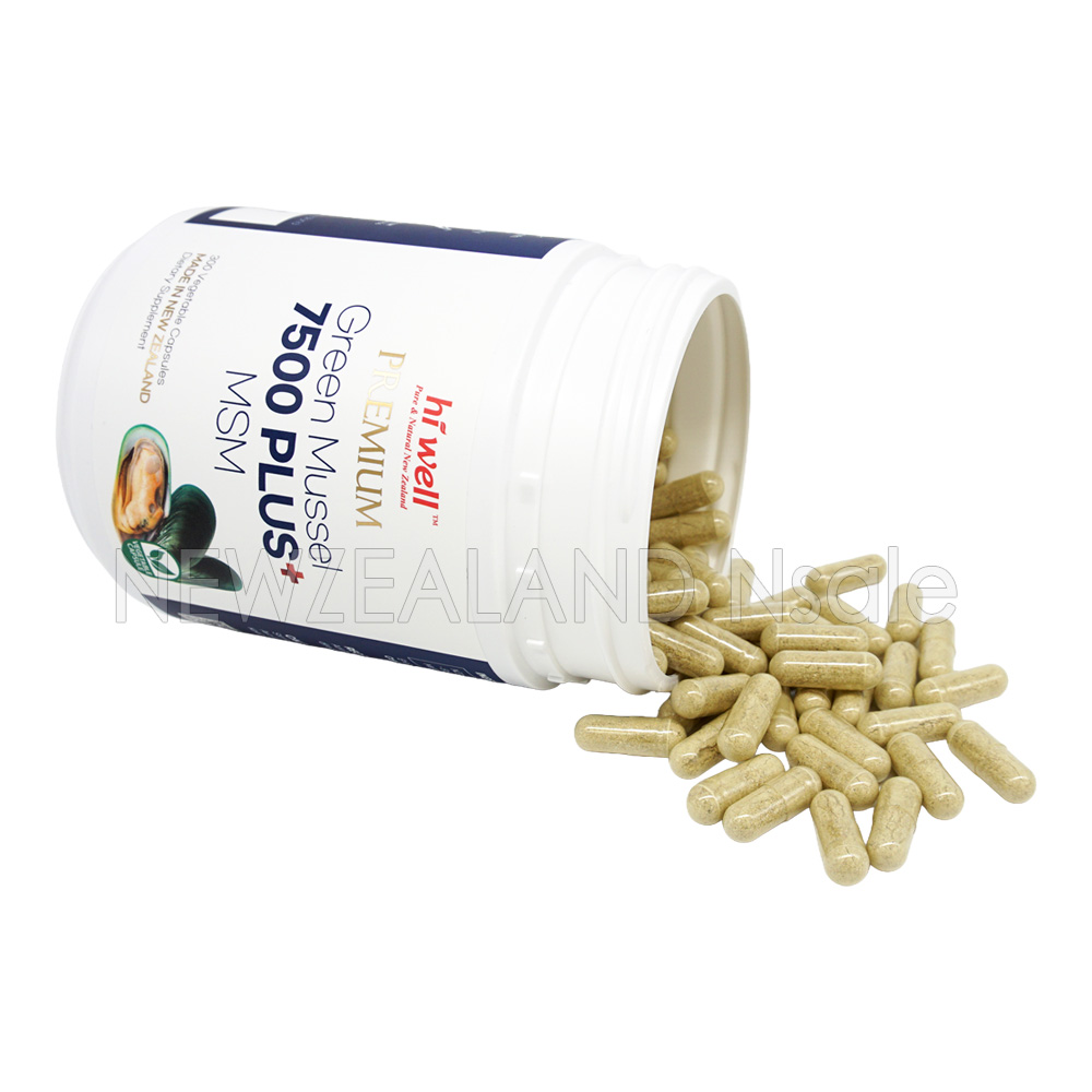 [20% 할인행사] 하이웰 프리미엄 초록입홍합 7500mg 플러스 MSM 300베지캡슐 1통