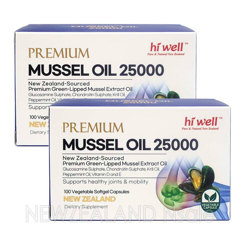 [20% 할인행사] 하이웰 프리미엄 초록입홍합 오일 25000mg 100베지캡슐 2통