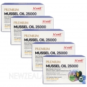 [20% 할인행사] 하이웰 프리미엄 초록입홍합 오일 25000mg 100베지캡슐 5통