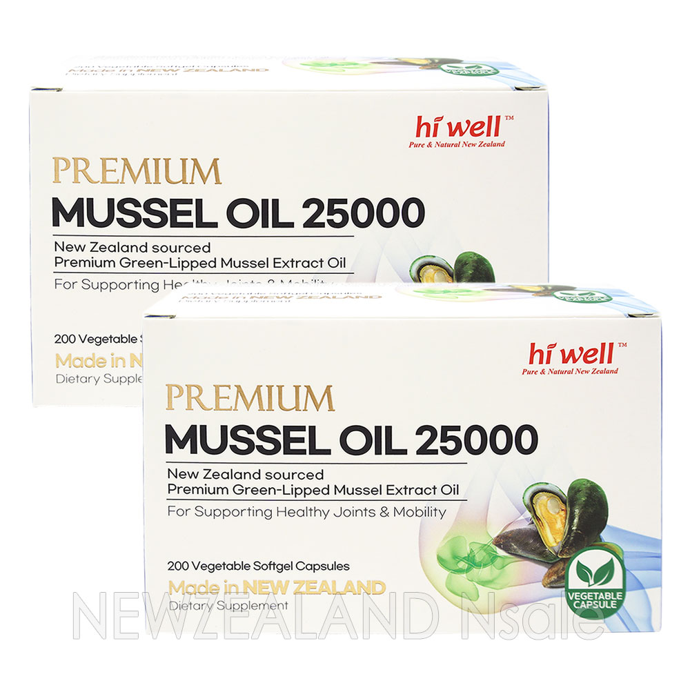 [20% 할인행사] 하이웰 프리미엄 초록입홍합 오일 25000mg 200베지캡슐 2통