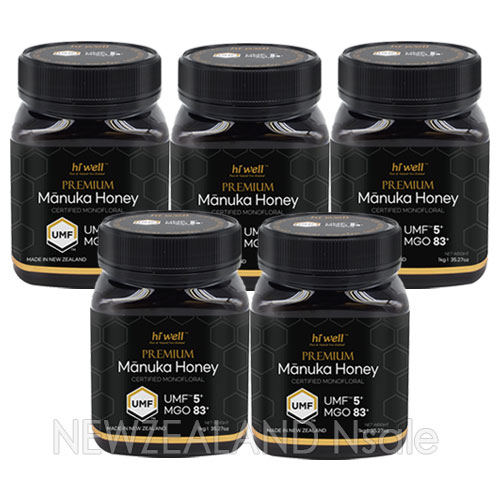 [20% 할인행사] 하이웰 프리미엄 마누카꿀 UMF5+ 1kg 5통