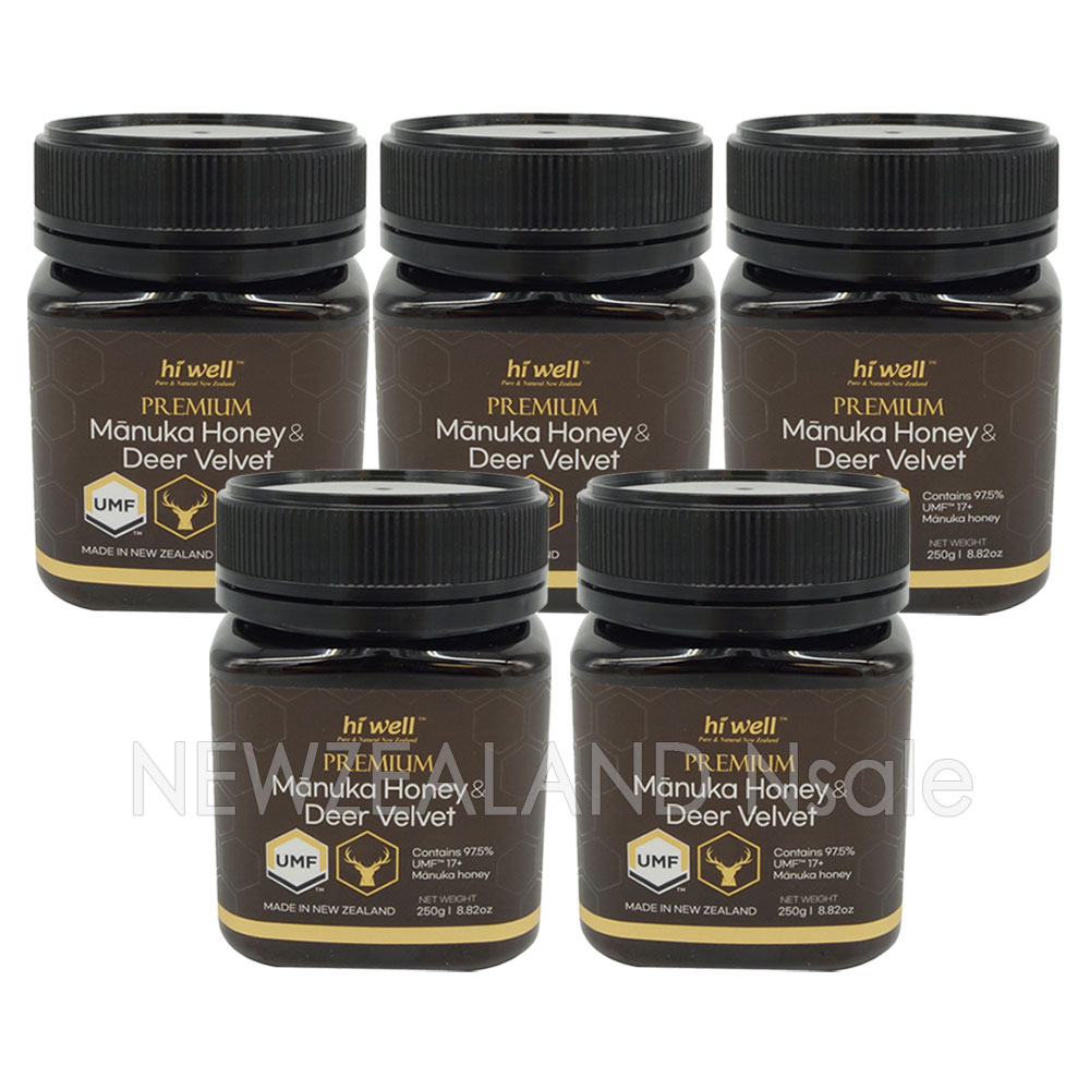 [20% 할인행사] 하이웰 마누카 UMF 17+ & 녹용 꿀 250g 5통