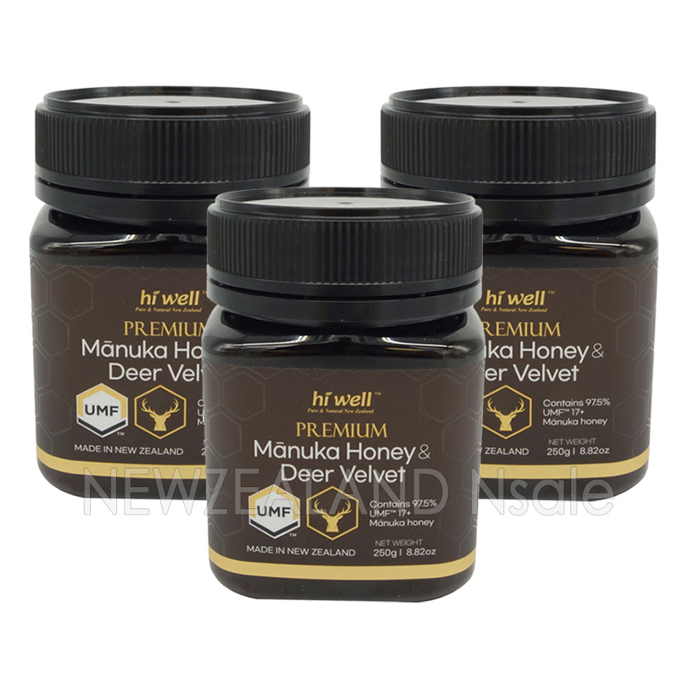 [20% 할인행사] 하이웰 마누카 UMF 17+ & 녹용 꿀 250g 3통