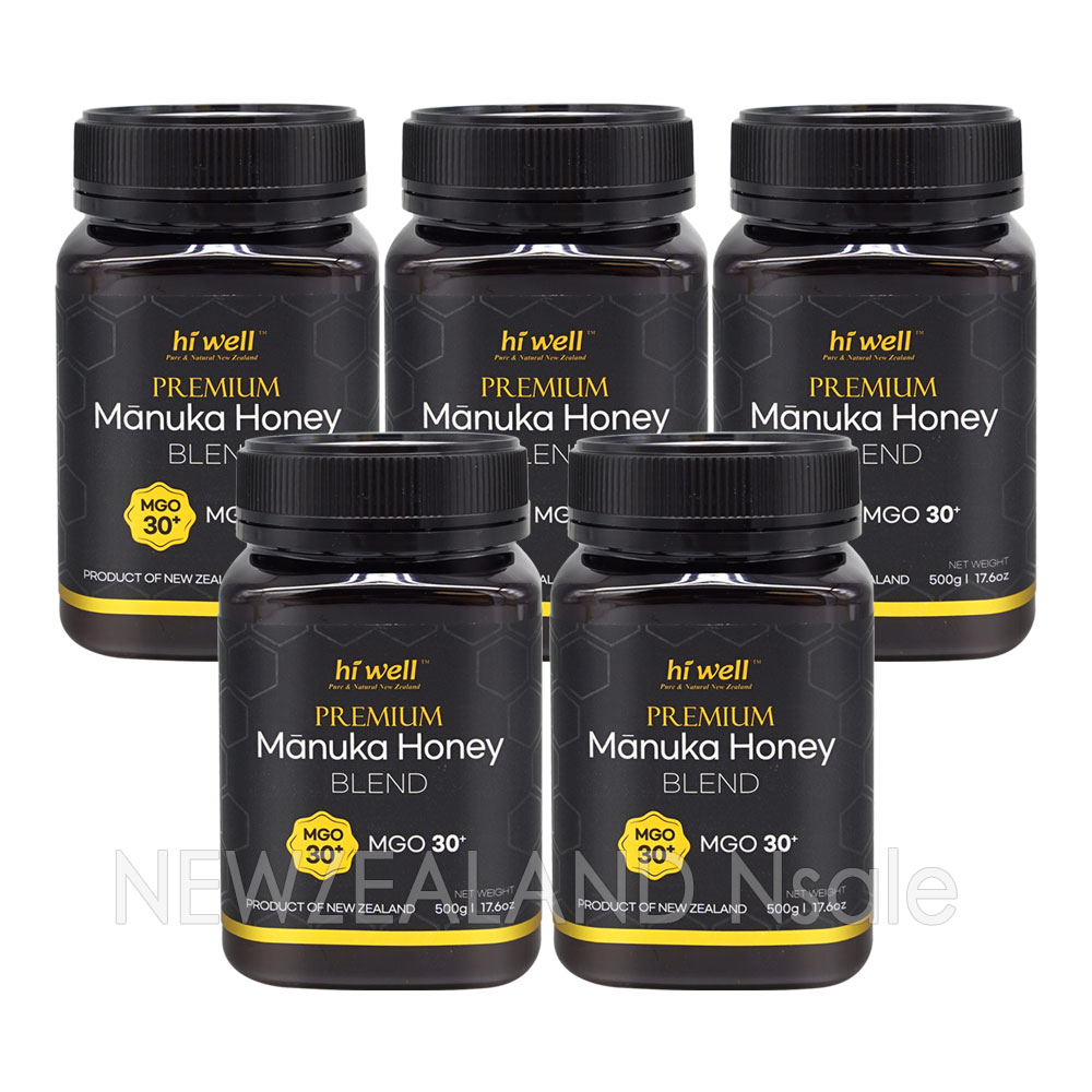 [20% 할인행사] 하이웰 프리미엄 마누카꿀 블랜드 허니 MGO 30+ 500g 5통